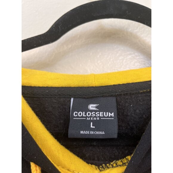 Colosseum Iowa Hawkeyes Mens Hoodie Black Yellow Large Cotton Blend Drawstring - Picture 2 of 6